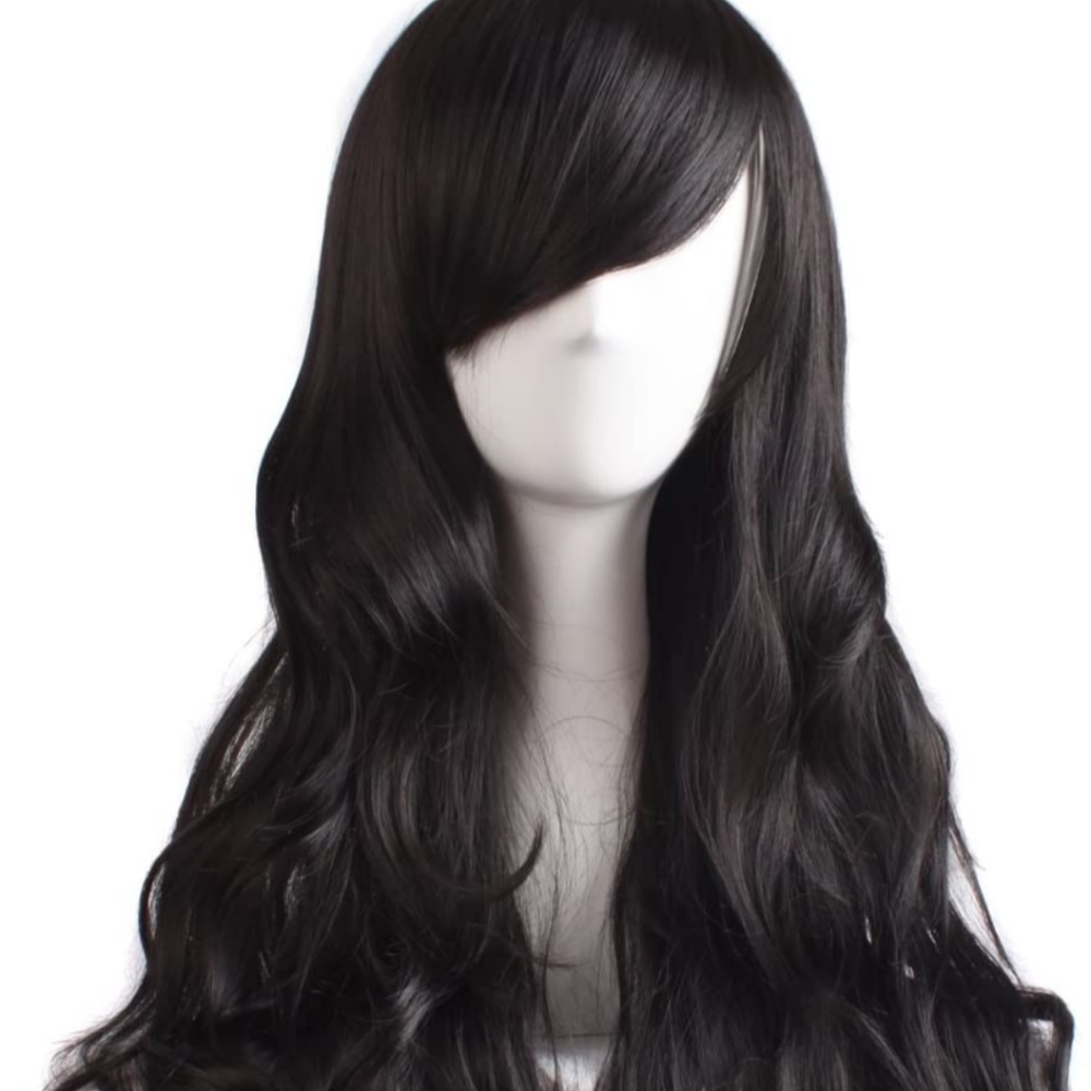 MapofBeauty 28in Synthetic Charming Women's Long Curly Full Hair Wig Black